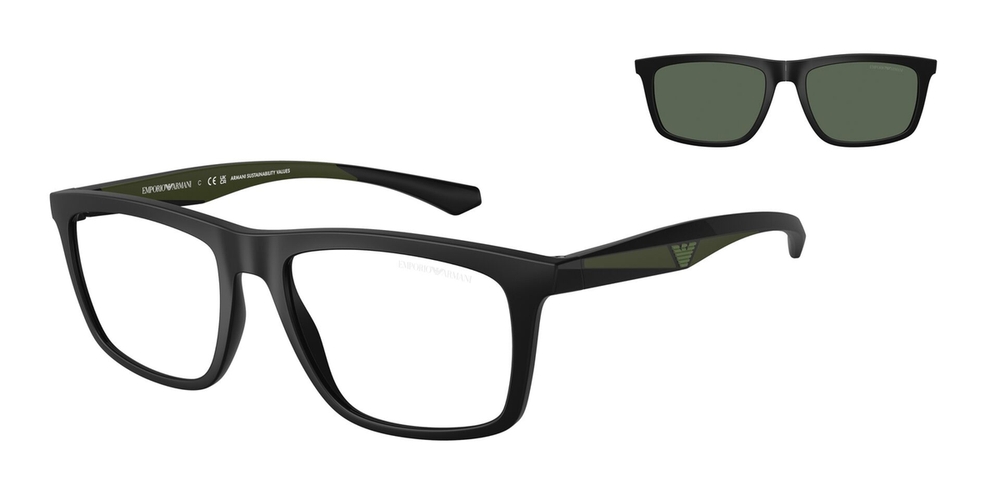 Óculos de Sol EA4235-50011W-55 Emporio Armani Quadrado Preto Injetado