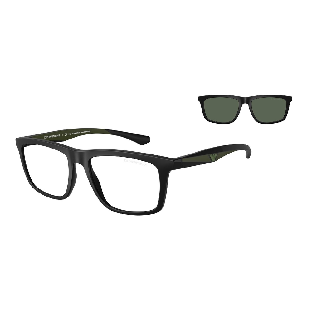 Óculos de Sol EA4235-50011W-55 Emporio Armani Quadrado Preto Injetado