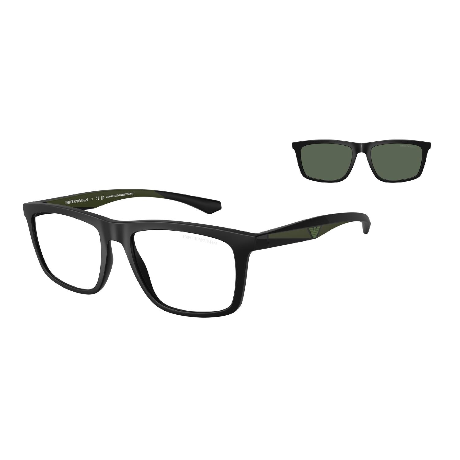 Óculos de Sol EA4235-50011W-55 Emporio Armani Quadrado Preto Injetado
