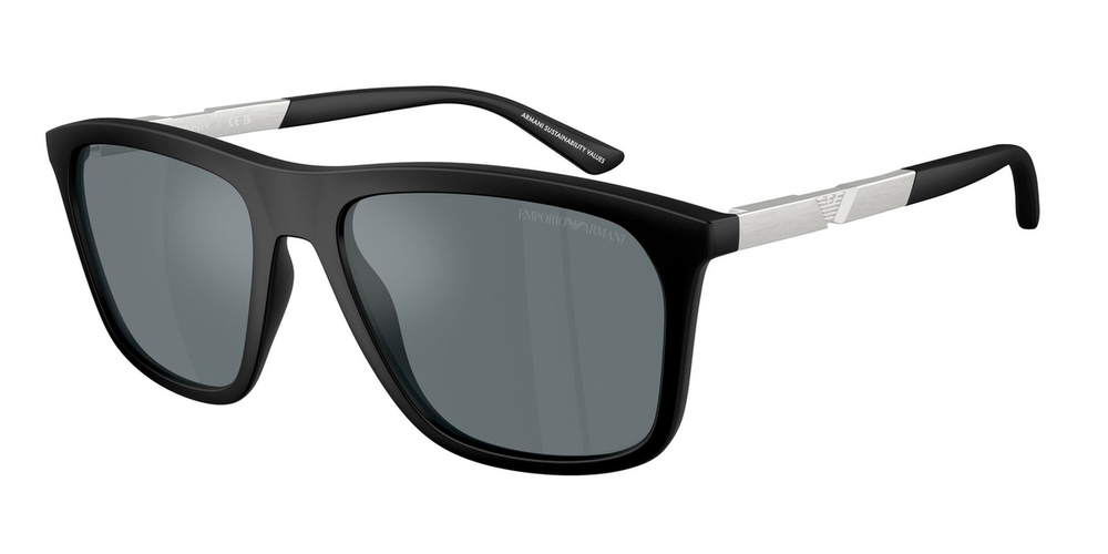 Óculos de Sol EA4237-50016G-57 Emporio Armani Quadrado Preto Injetado