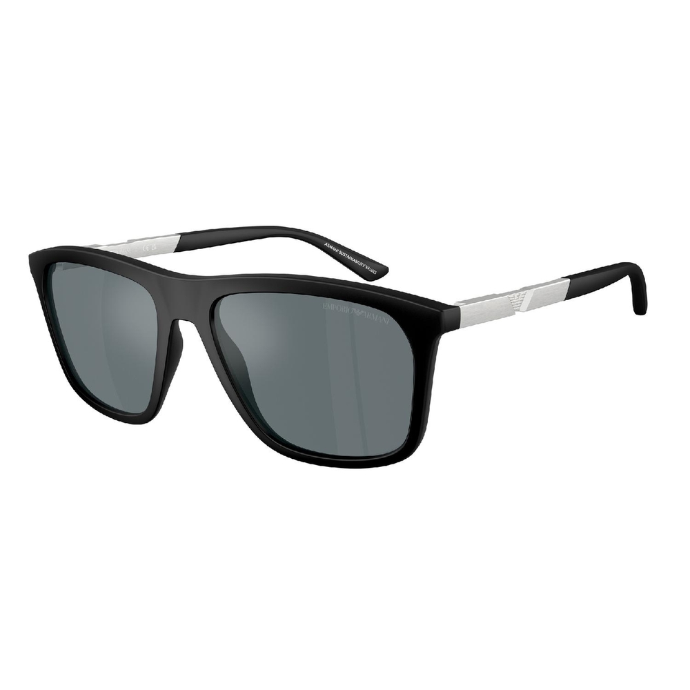 Óculos de Sol EA4237-50016G-57 Emporio Armani Quadrado Preto Injetado