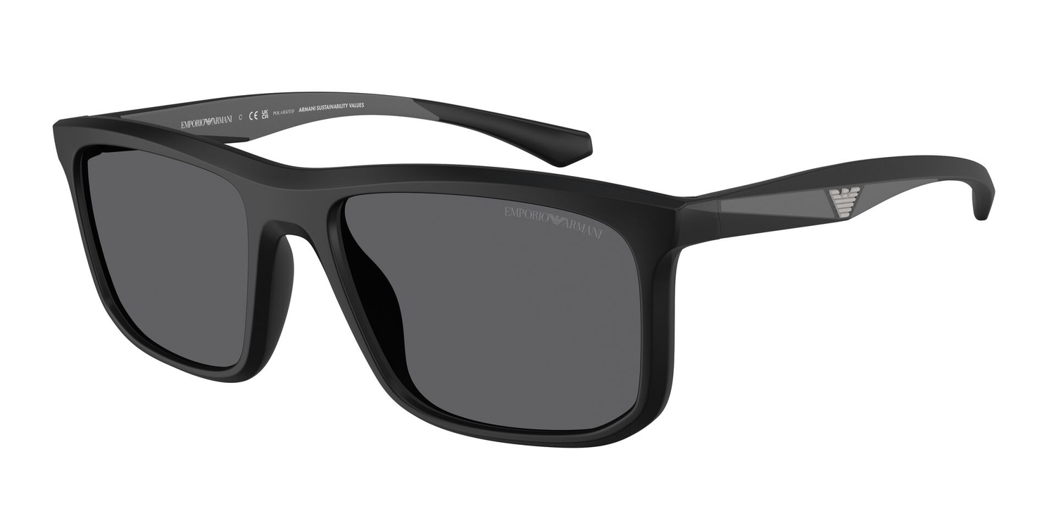 Óculos de Sol EA4234U-5001T3-57 Emporio Armani Quadrado Preto Injetado