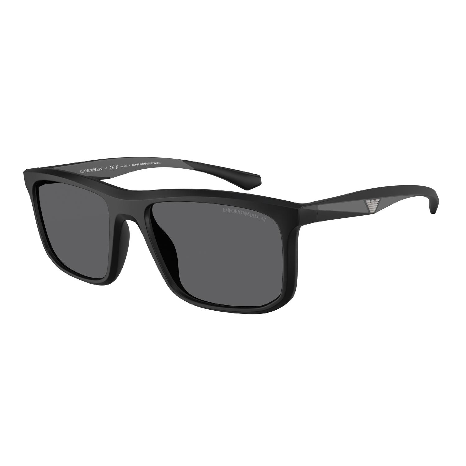 Óculos de Sol EA4234U-5001T3-57 Emporio Armani Quadrado Preto Injetado
