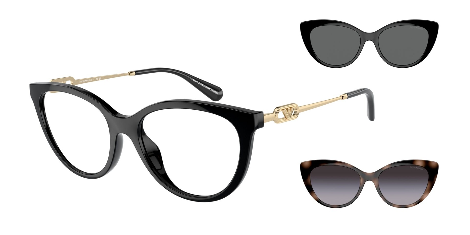Óculos de Sol EA4213U-50171W-53 Emporio Armani Gatinho Preto Injetado
