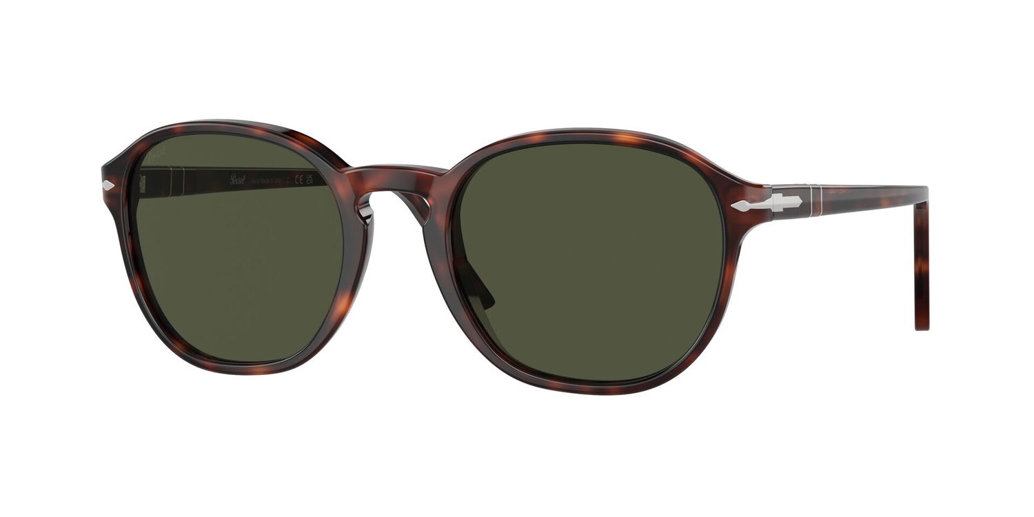 Óculos de Sol PO3343S-2431-55 Persol Retangular Com Cantos Arredondados Tartaruga Acetato