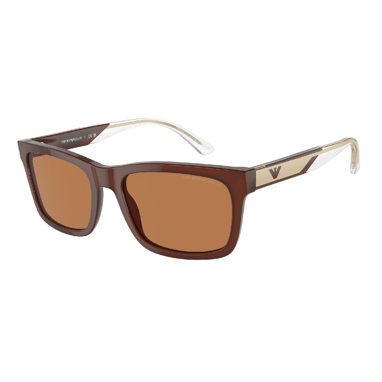 Óculos de Sol EA4224-609573-57 Emporio Armani Retangular Marrom Acetato