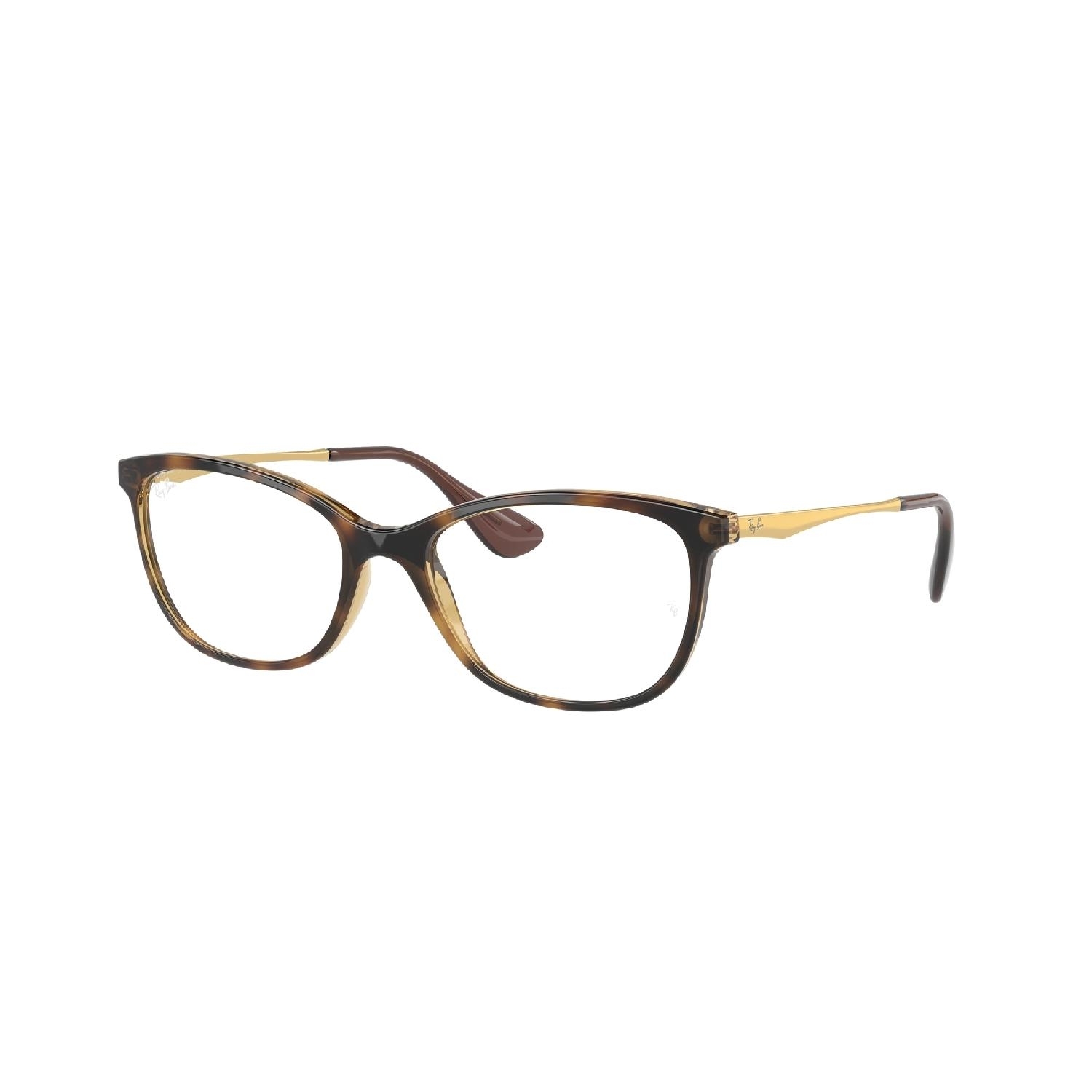 Armação de Óculos de Grau RX7106L-5999-53 Ray Ban Borboleta Tartaruga Injetado