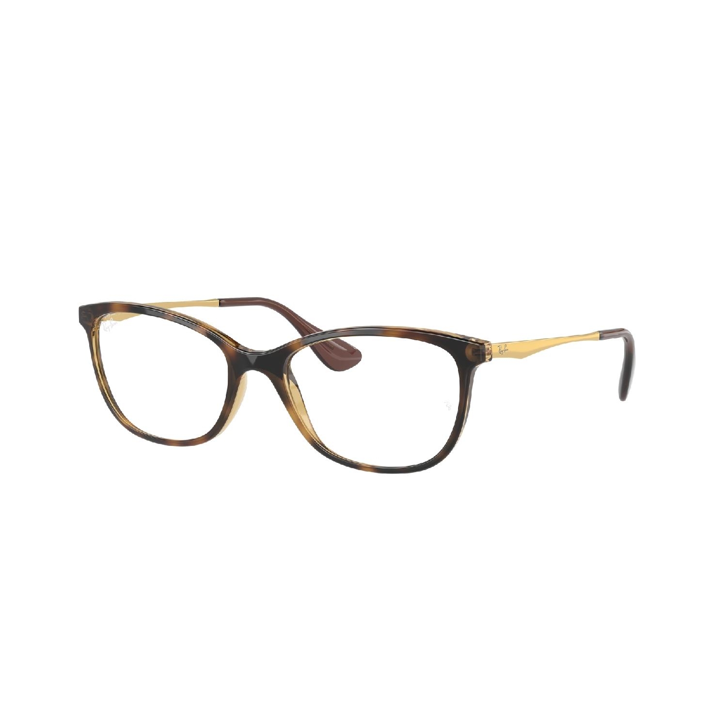 Armação de Óculos de Grau RX7106L-5999-53 Ray Ban Borboleta Tartaruga Injetado