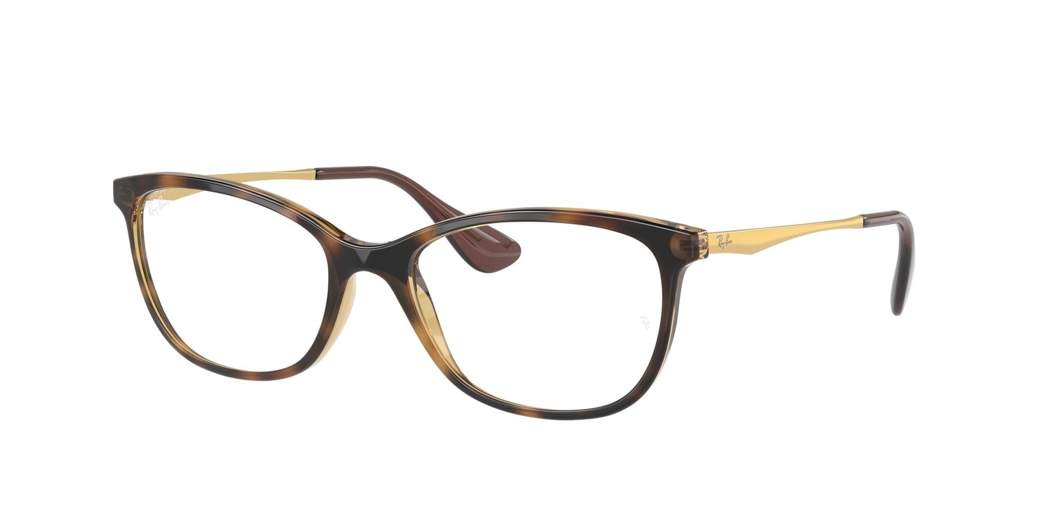 Armação de Óculos de Grau RX7106L-5999-53 Ray Ban Borboleta Tartaruga Injetado