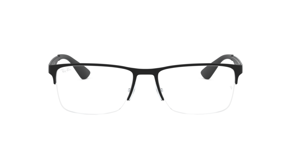 Armação de Óculos de Grau RX6335-2503-56 Ray Ban Retangular Preto Metal