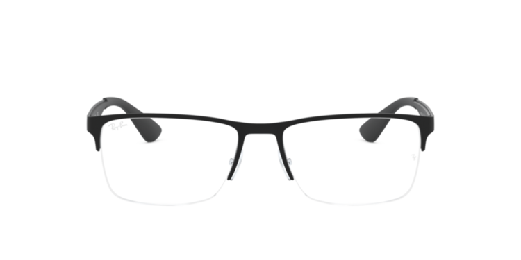Armação de Óculos de Grau RX6335-2503-56 Ray Ban Retangular Preto Metal