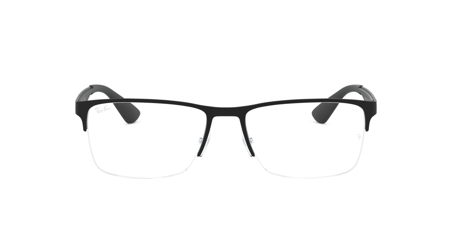 Armação de Óculos de Grau RX6335-2503-56 Ray Ban Retangular Preto Metal