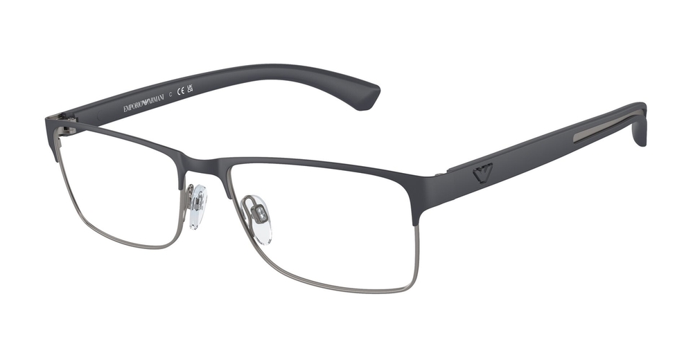 Armação de Óculos de Grau EA1052-3155-55 Emporio Armani Retangular Azul Metal