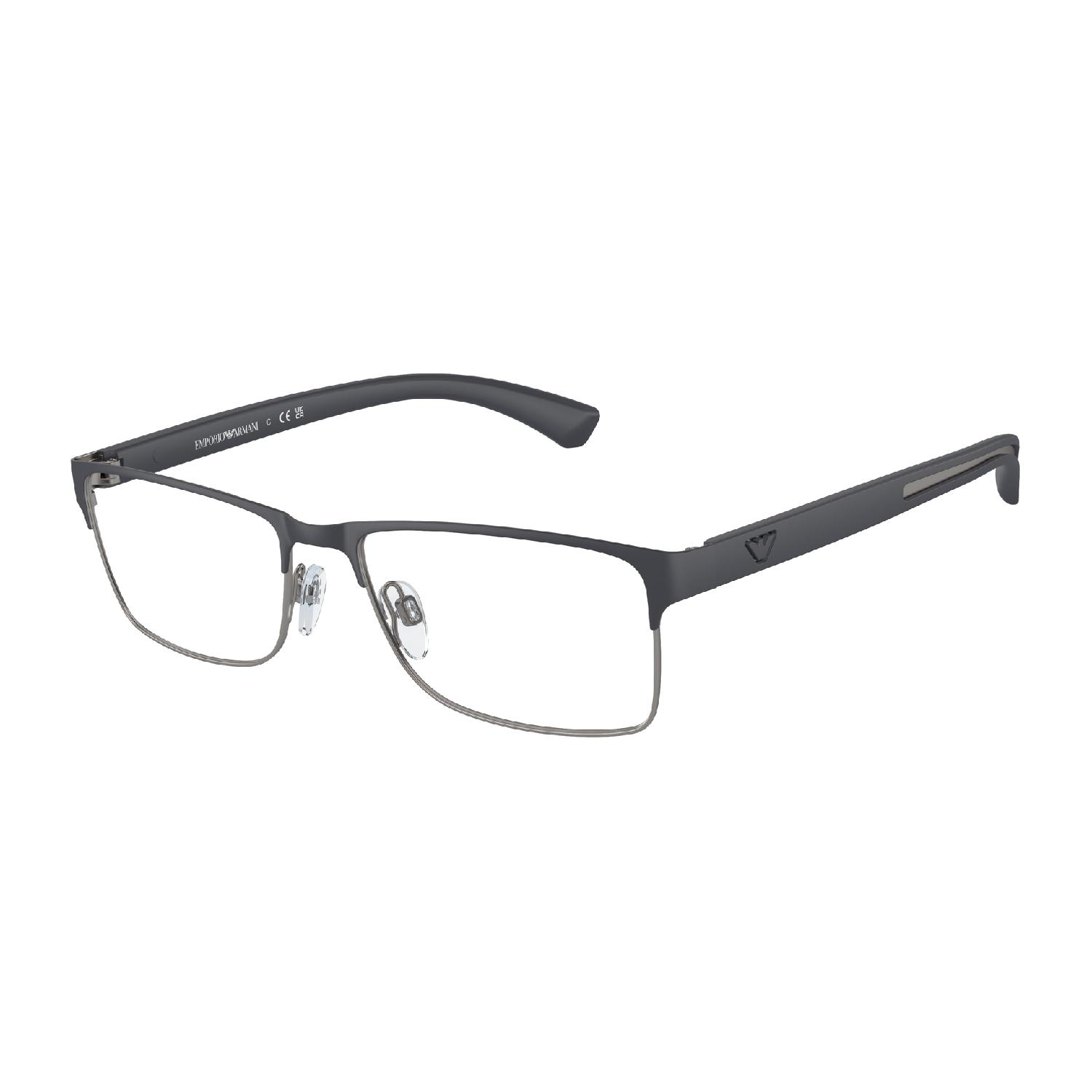 Armação de Óculos de Grau EA1052-3155-55 Emporio Armani Retangular Azul Metal