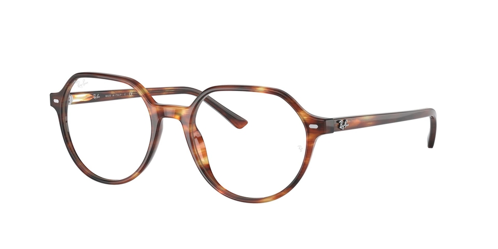 Armação de Óculos de Grau RX5395-2144-51 Ray Ban Redondo Marrom Acetato