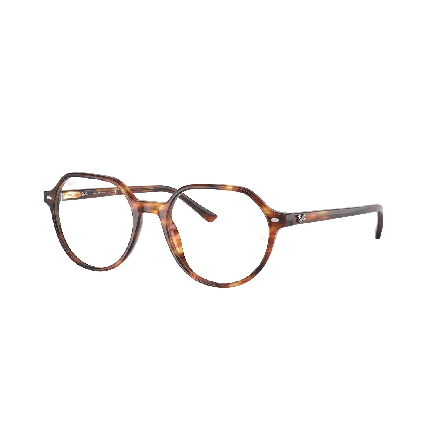 Armação de Óculos de Grau RX5395-2144-51 Ray Ban Redondo Marrom Acetato