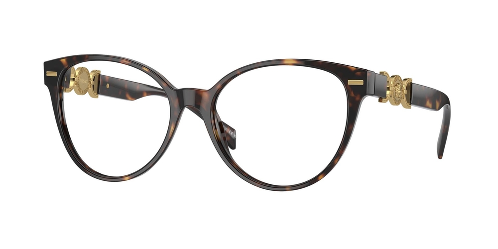 Armação de Óculos de Grau VE3334-108-55 Versace Gatinho Tartaruga Acetato