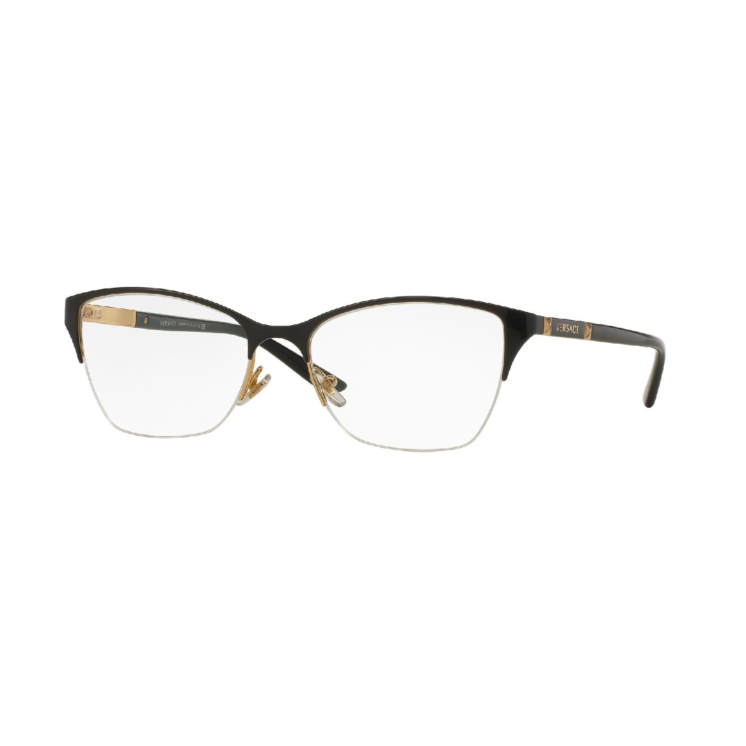 Armação de Óculos de Grau VE1218-1342-53 Versace Irregular Preto Metal