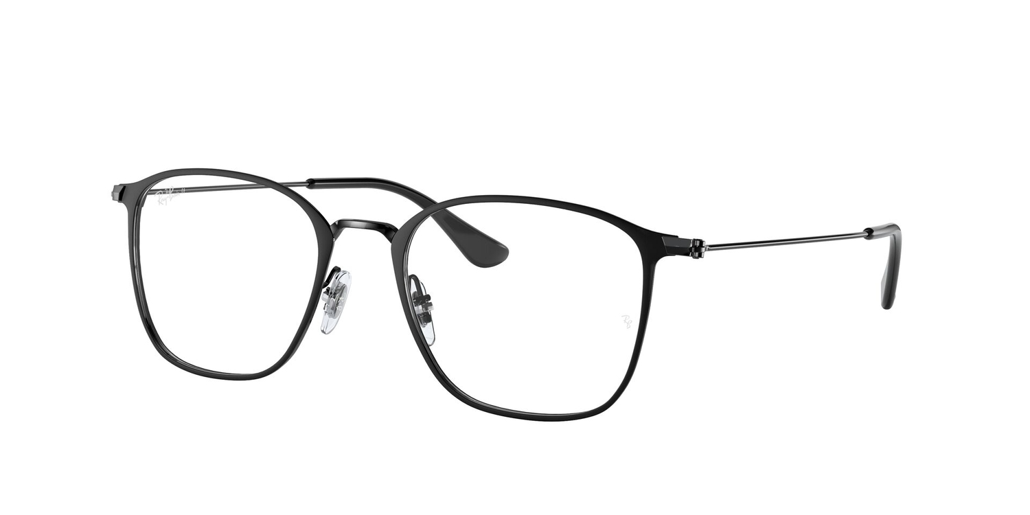 Armação de Óculos de Grau RX6466-2904-51 Ray Ban Quadrado Preto Metal