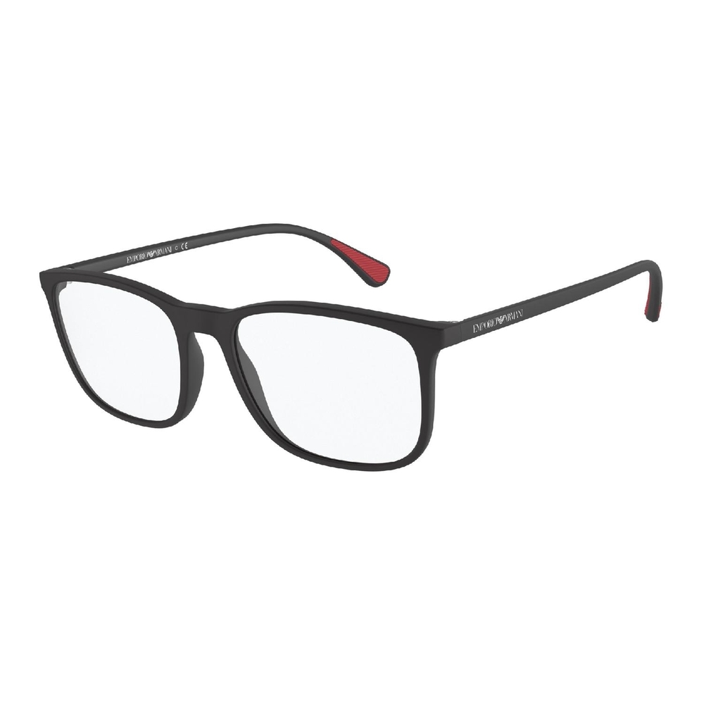 Armação de Óculos de Grau EA3177-5042-55 Emporio Armani Retangular Preto Injetado