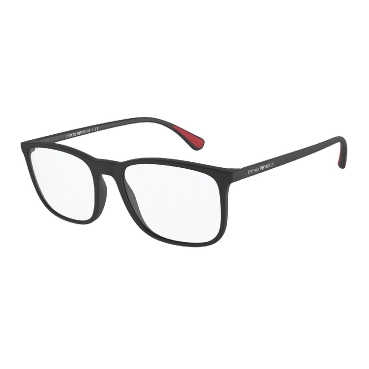 Armação de Óculos de Grau EA3177-5042-55 Emporio Armani Retangular Preto Injetado