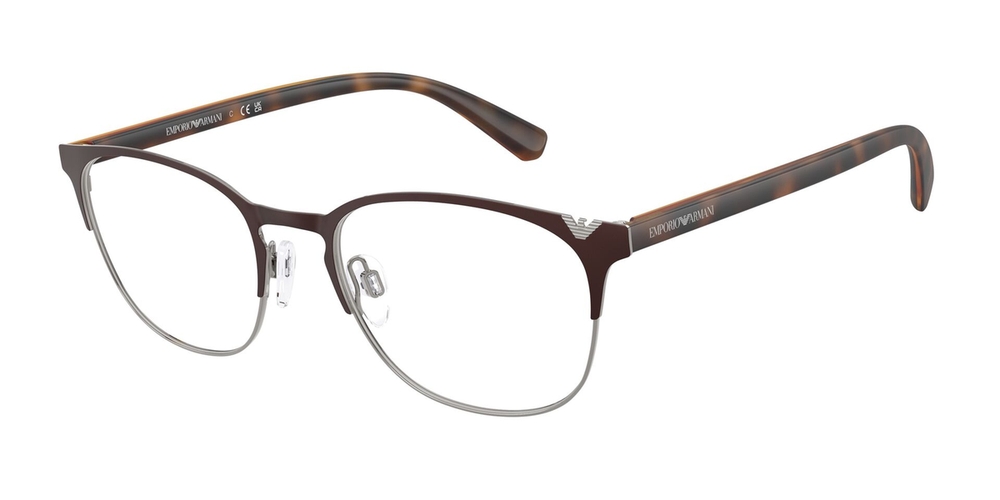 Armação de Óculos de Grau EA1059-3179-53 Emporio Armani Oval Marrom Metal