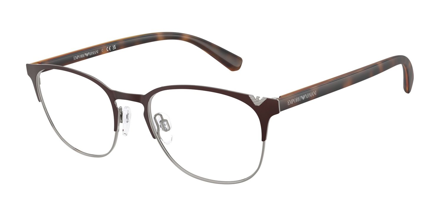 Armação de Óculos de Grau EA1059-3179-53 Emporio Armani Oval Marrom Metal