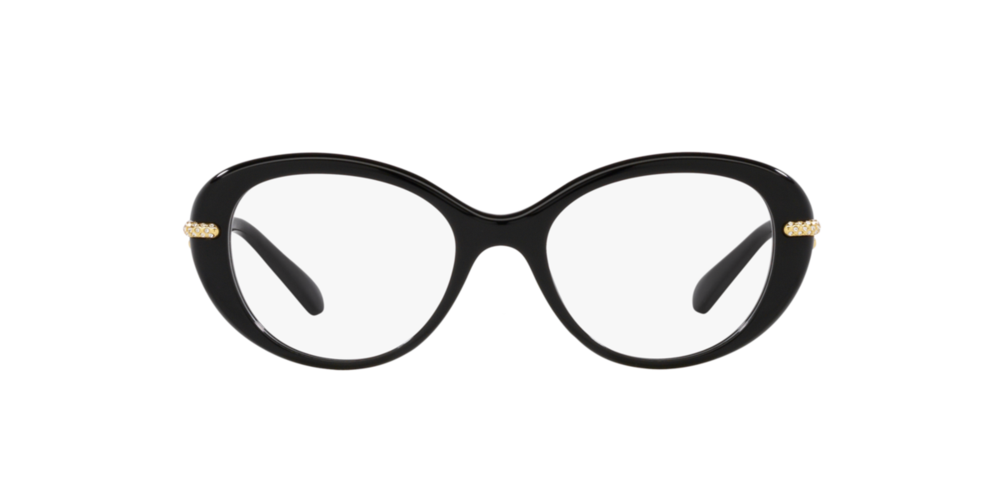 Armação de Óculos de Grau SK2001-1001-52 Swarovski Oval Preto Acetato