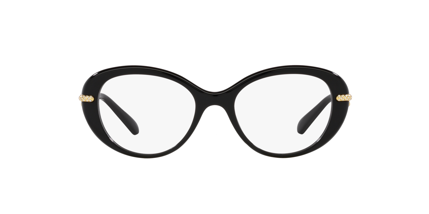 Armação de Óculos de Grau SK2001-1001-52 Swarovski Oval Preto Acetato