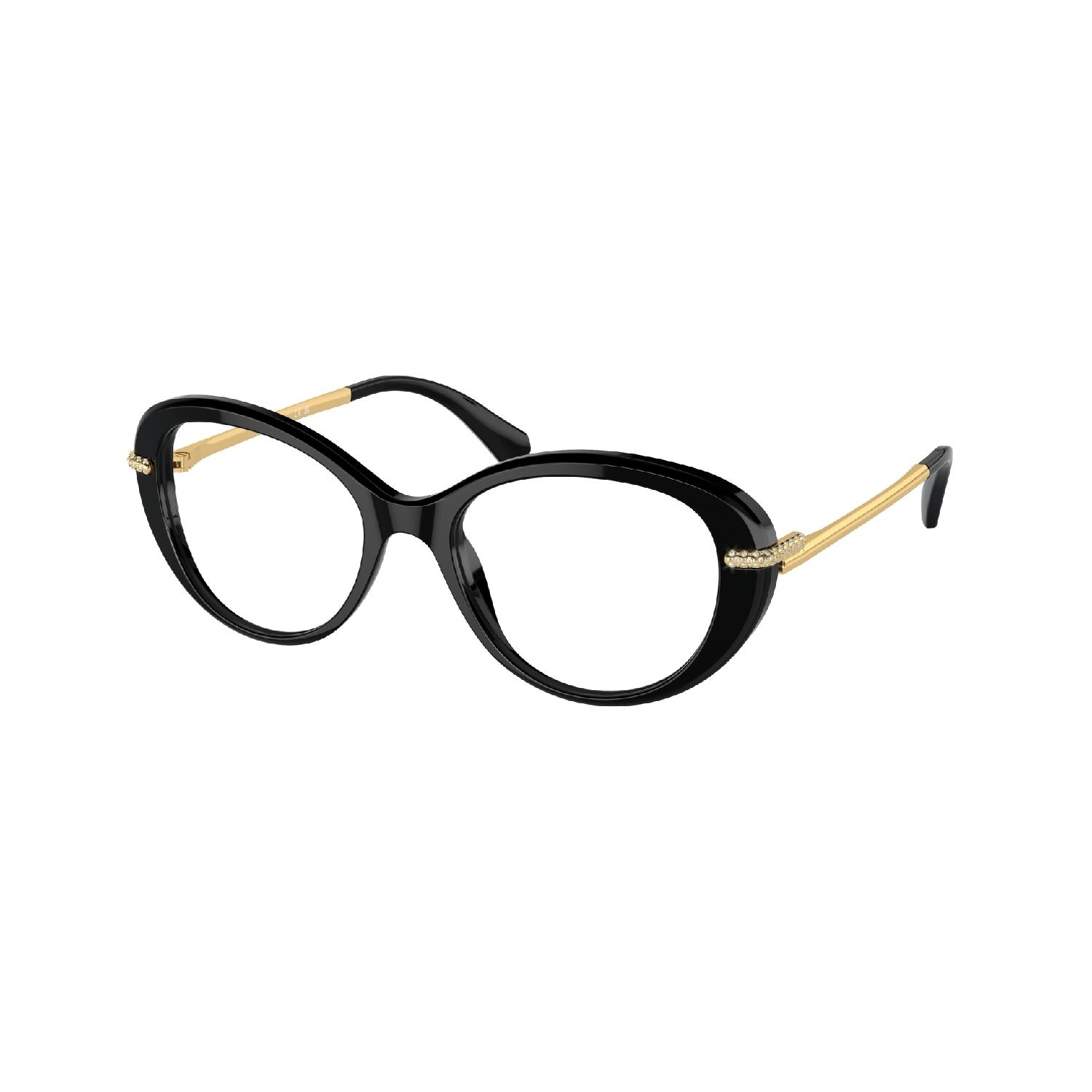 Armação de Óculos de Grau SK2001-1001-52 Swarovski Oval Preto Acetato