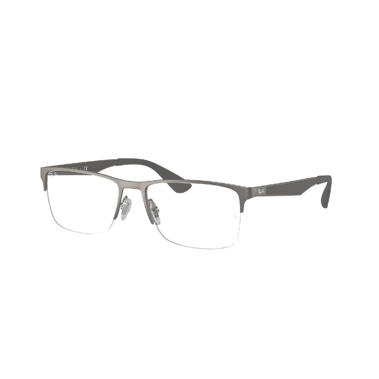 Armação de Óculos de Grau RX6335-2855-56 Ray Ban Retangular Cinza Metal