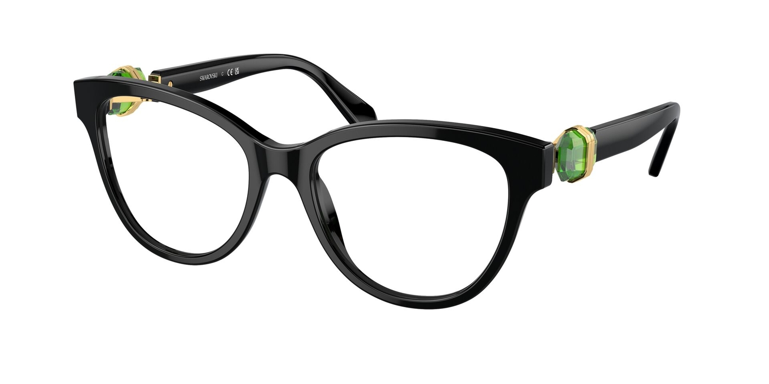 Armação de Óculos de Grau SK2004-1001-54 Swarovski Redondo Preto Acetato