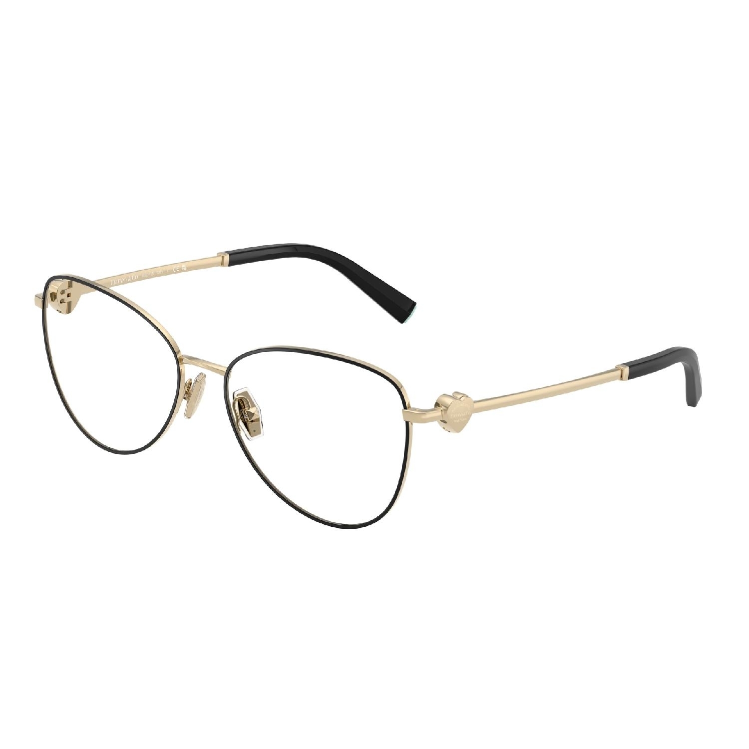 Armação de Óculos de Grau TF1163B-6164-56 Tiffany & Co Piloto Preto Aço