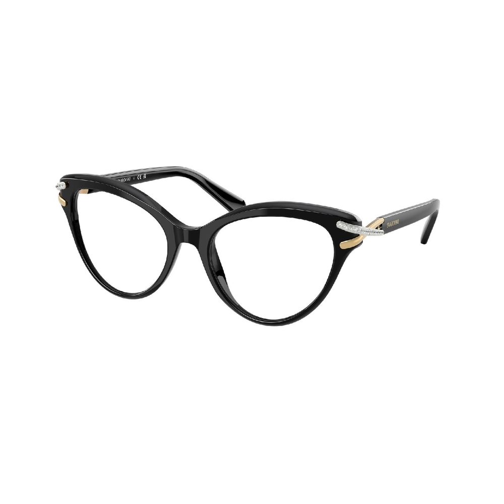 Armação de Óculos de Grau SK2030-1001-55 Swarovski Gatinho Preto Acetato