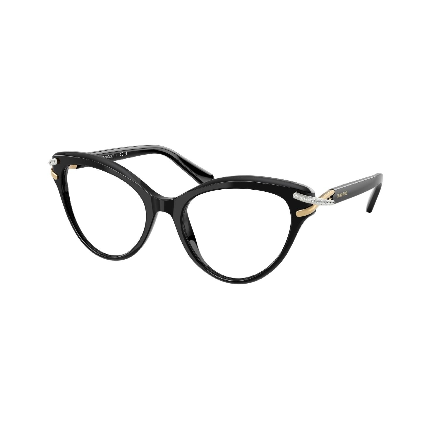 Armação de Óculos de Grau SK2030-1001-55 Swarovski Gatinho Preto Acetato