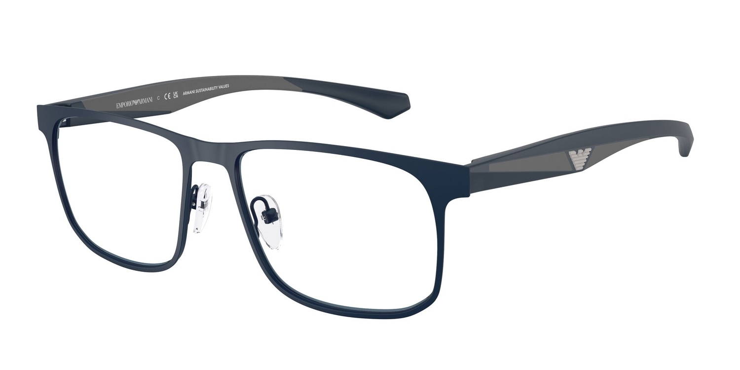 Armação de Óculos de Grau EA1163-3389-55 Emporio Armani Quadrado Azul Metal