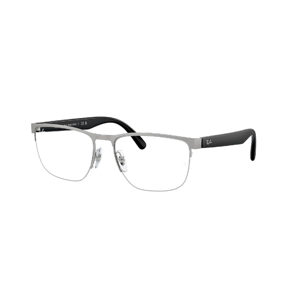 Armação de Óculos de Grau RX6525L-2595-56 Ray Ban Retangular Prata Metal