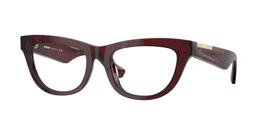 Armação de Óculos de Grau BE2406U-4115-52 Burberry Retangular Vermelho Acetato