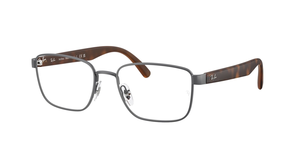 Armação de Óculos de Grau RX6537L-3185-54 Ray Ban Retangular Cinza Metal