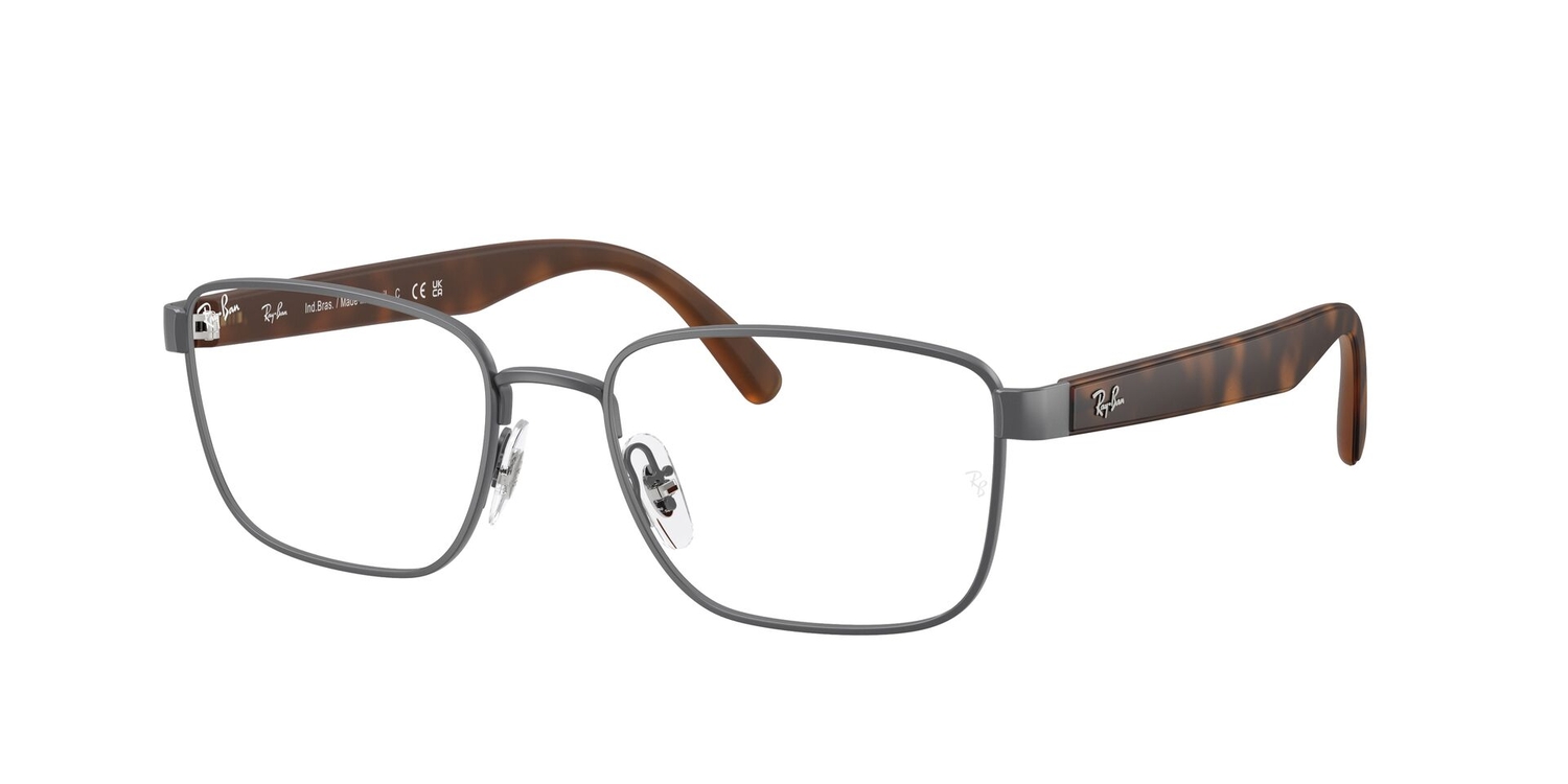 Armação de Óculos de Grau RX6537L-3185-54 Ray Ban Retangular Cinza Metal