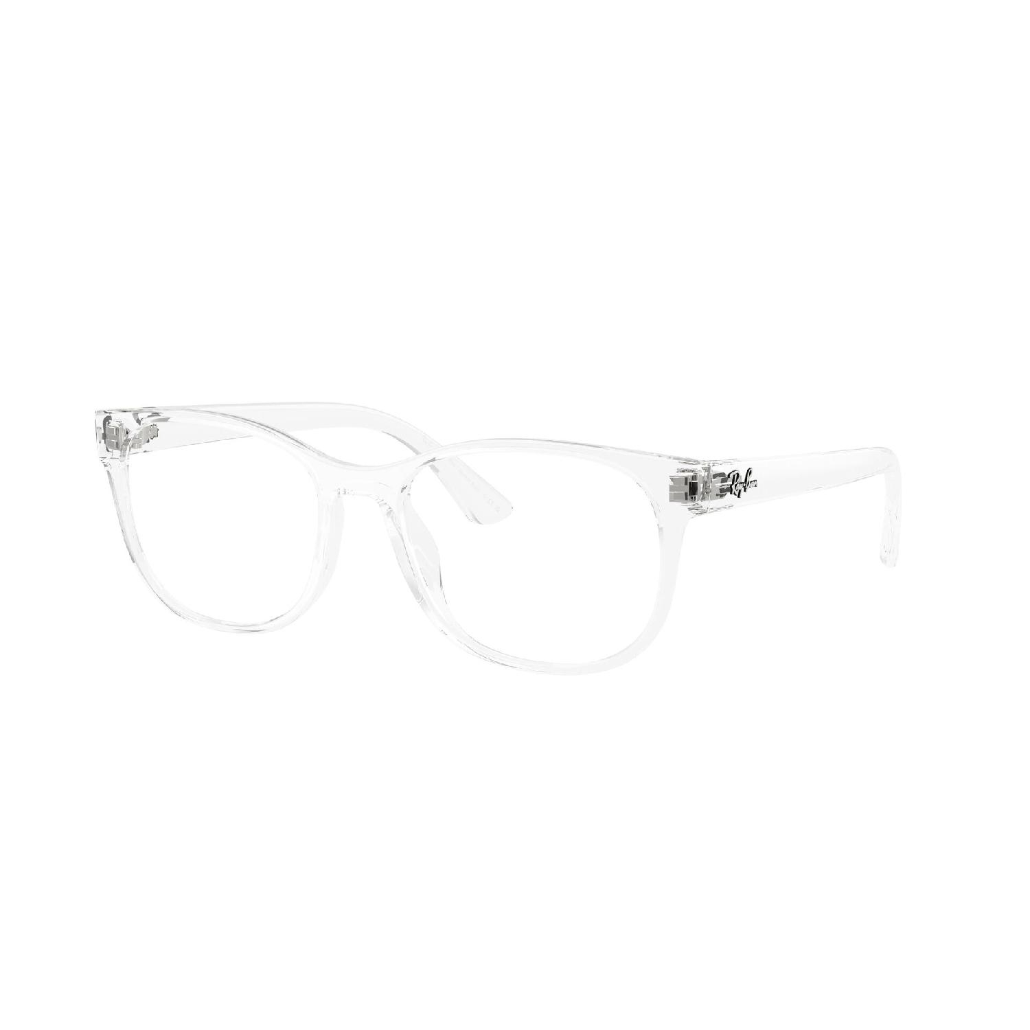 Armação de Óculos de Grau RX7253L-2001-55 Ray Ban Retangular Com Cantos Arredondados Transparente Injetado