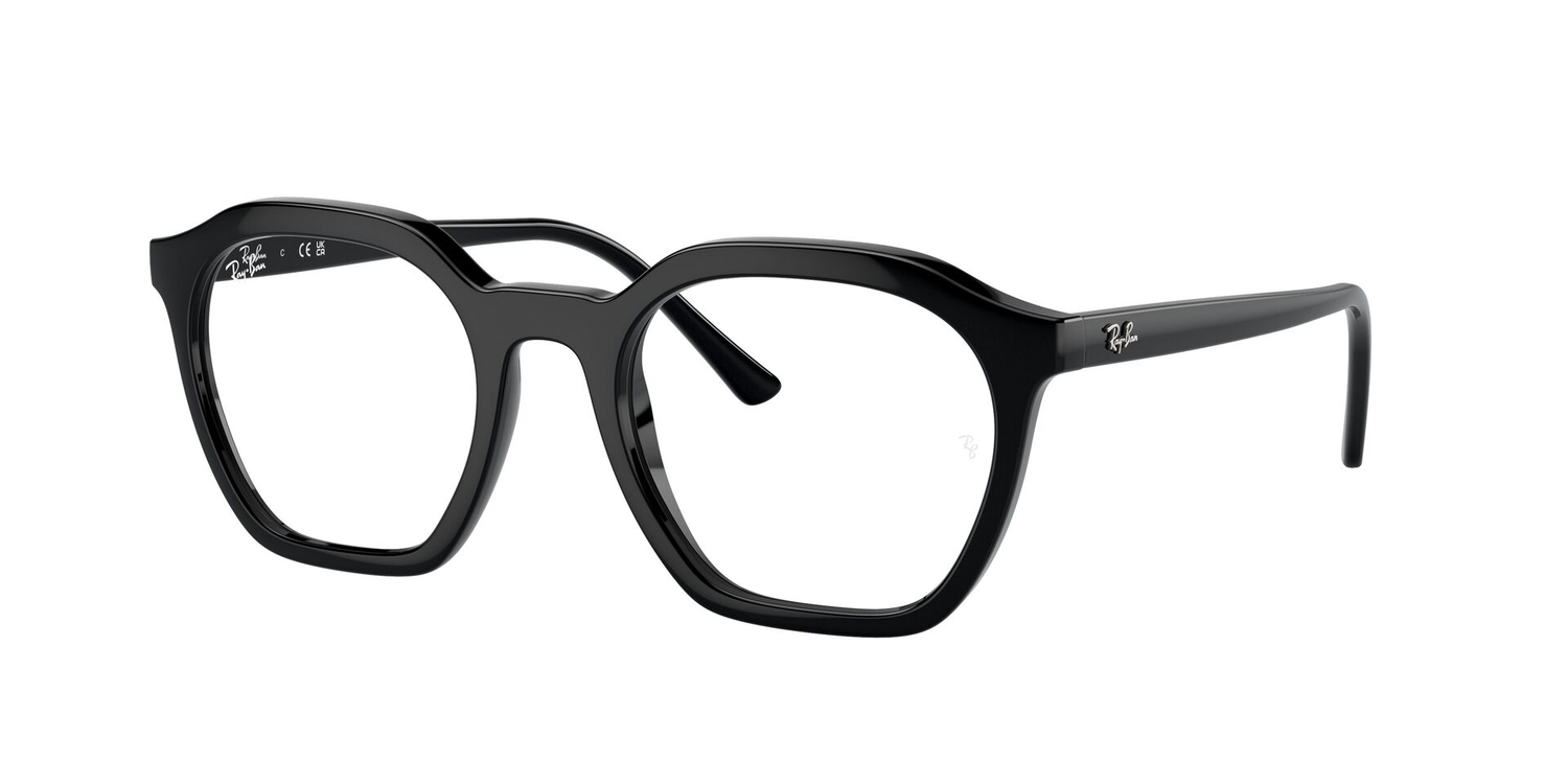 Armação de Óculos de Grau RX7238-2000-52 Ray Ban Irregular Preto Propionato