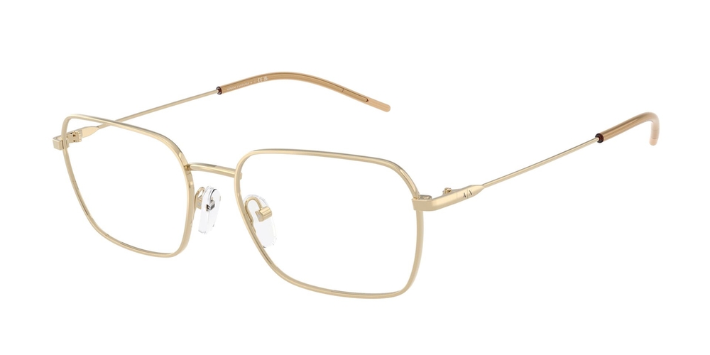Armação de Óculos de Grau AX1072-6110-53 Armani Exchange Quadrado Ouro Metal