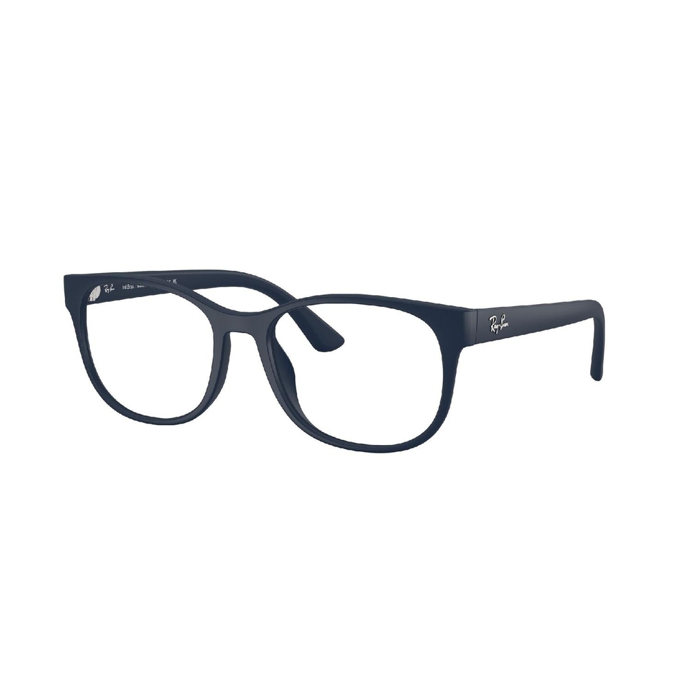 Armação de Óculos de Grau RX7253L-5412-55 Ray Ban Retangular Com Cantos Arredondados Azul Injetado