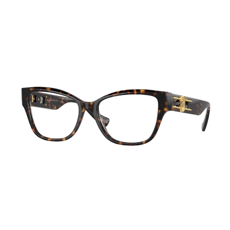 Armação de Óculos de Grau VE3347-108-54 Versace Retangular Com Cantos Arredondados Tartaruga Acetato