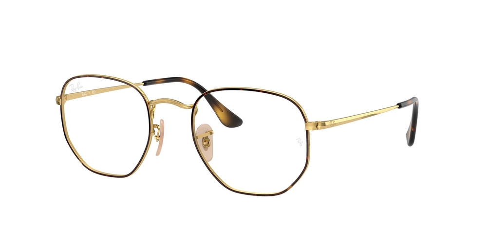 Armação de Óculos de Grau RX6448-2945-54 Ray Ban Irregular Tartaruga Metal