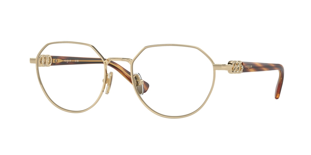 Armação de Óculos de Grau VO4311B-848-53 Vogue Irregular Ouro Metal