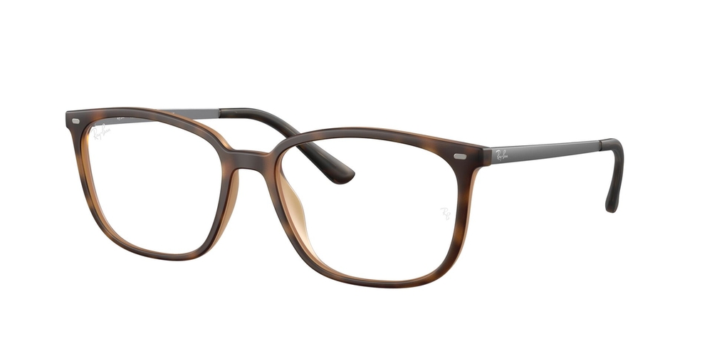 Armação de Óculos de Grau RX7245L-5211-56 Ray Ban Retangular Marrom Injetado