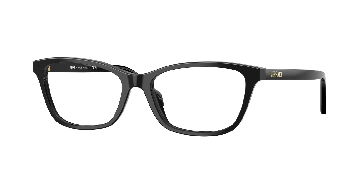 Armação de Óculos de Grau VE3375-GB1-54 Versace Gatinho Preto Acetato