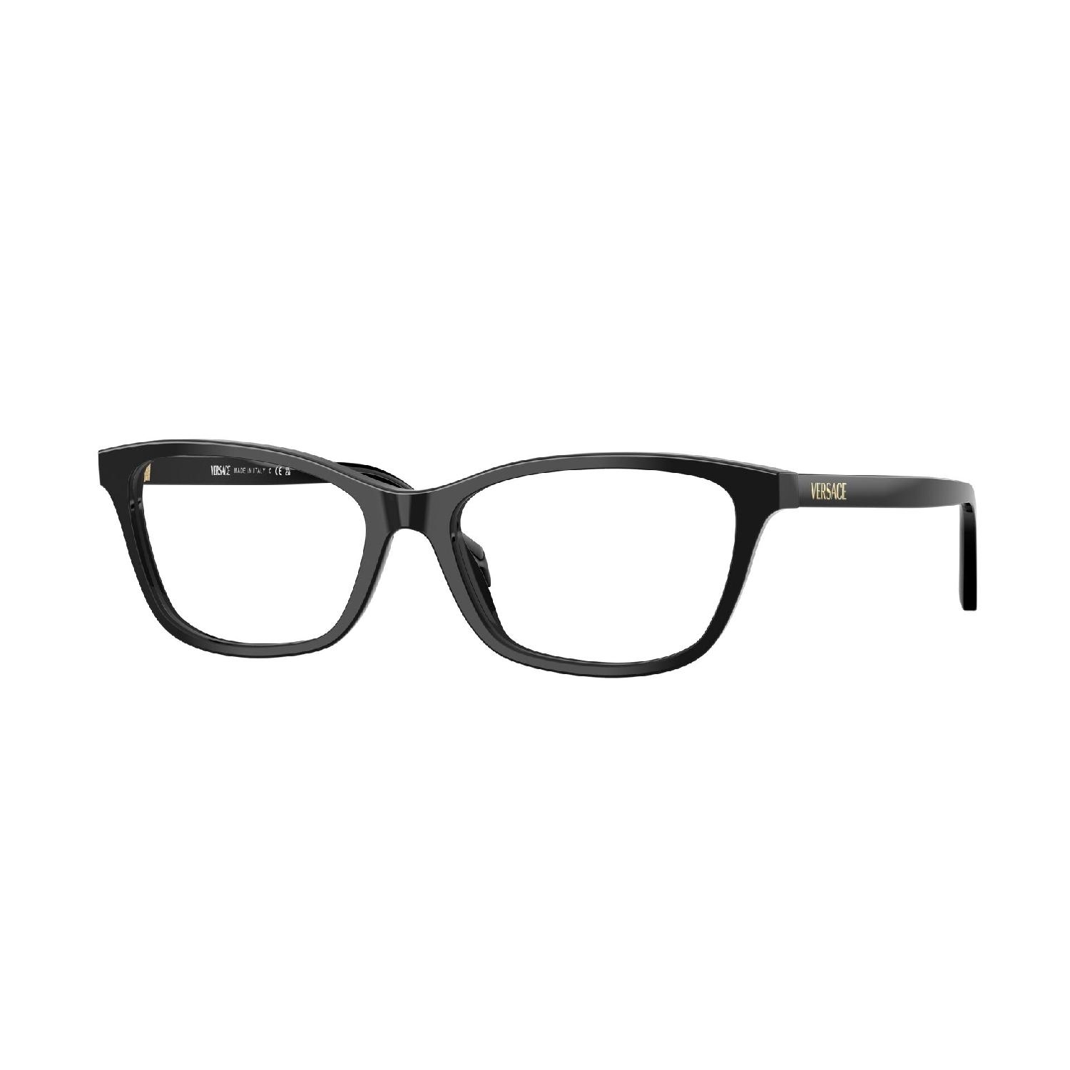 Armação de Óculos de Grau VE3375-GB1-54 Versace Gatinho Preto Acetato